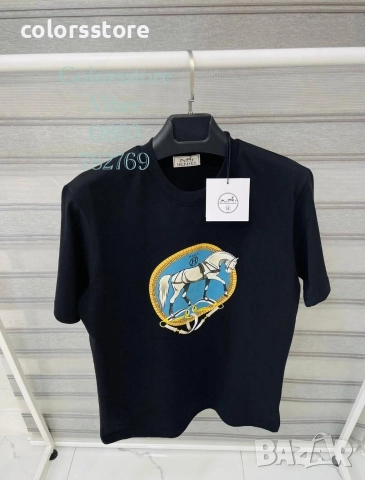 Мъжка Черна тениска Hermes -IM67L