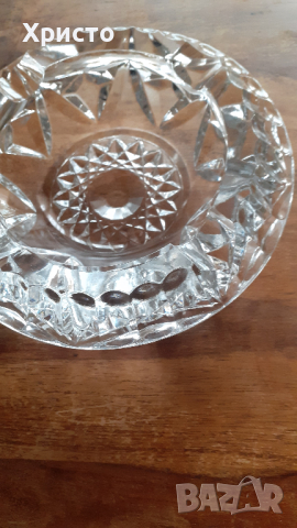 пепелник оловен кристал, висококачествен резбован тежи 1085 грама, снимка 6 - Антикварни и старинни предмети - 44908063