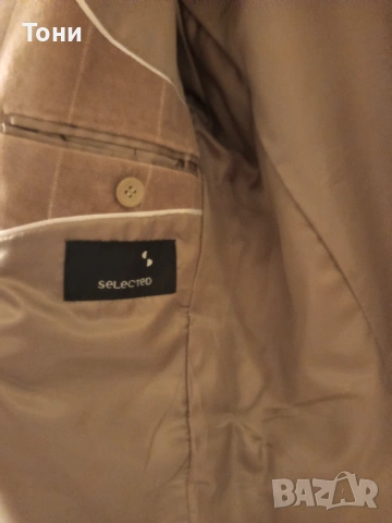 SELECTED Ново Мъжко Сако от Чист Натурален Велур L, снимка 5 - Сака - 53134725