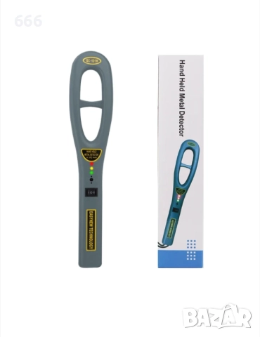 Преносим металдетектор, висока чувствителност, аларма/вибрационен сигнал, сив, 75x25x375mm, снимка 2 - Друга електроника - 52868997