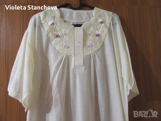 ПАМУЧНА НОЩНИЦА С КЪС РЪКАВ, снимка 3 - Нощници - 36761573