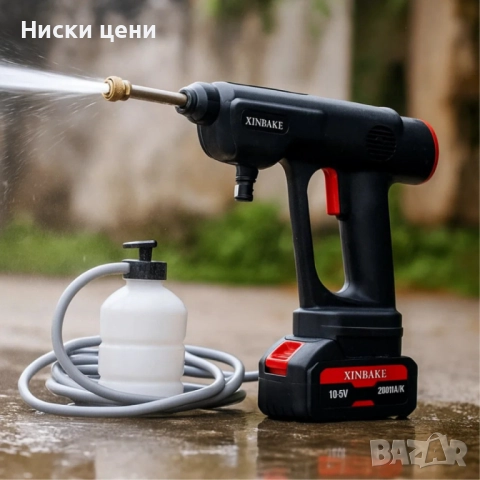 Акумулаторна водоструйка 24V – Пистолет за миене с LCD дисплей и 6 режима, снимка 4 - Парочистачки и Водоструйки - 52454307