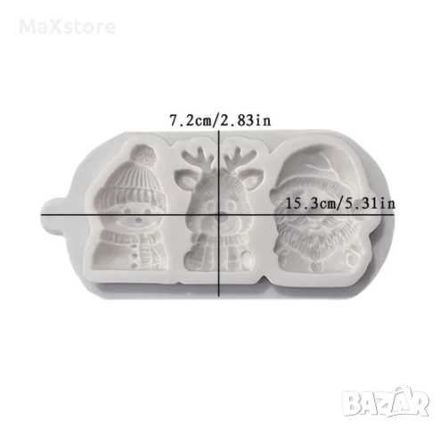 Снежко елен дядо Коледа Силиконов молд за гипс смола фондан за декорация на торта , снимка 3 - Форми - 52005491