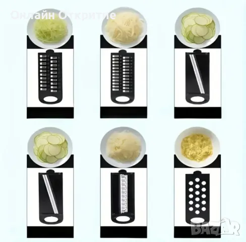 10 в 1 Многофункционално Ренде за Зеленчуци с 6 Остриета и Аксесоари

, снимка 2 - Аксесоари за кухня - 50177527