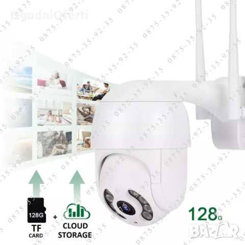 ICSEE Куполна PTZ IP CAMERA 8MP WiFi Външна ВОДОУСТОЙЧИВА камера Wi-Fi, снимка 5 - IP камери - 49521943
