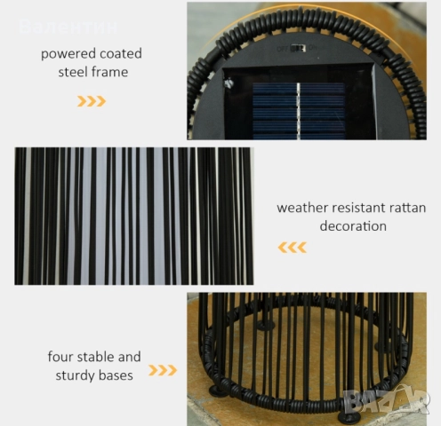 Градинска соларна лампа, снимка 7 - Соларни лампи - 52430031