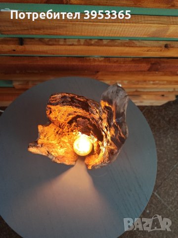 Дървена нощна лампа, снимка 6 - Настолни лампи - 43844849