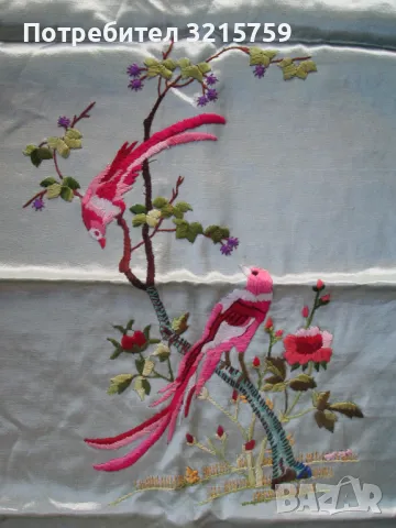Ръчно шитгоблен -папагали, 64х44см., снимка 6 - Антикварни и старинни предмети - 50303457