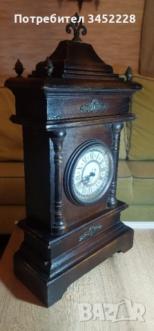 часовник настолен кварцов дърво за ценители , снимка 2 - Антикварни и старинни предмети - 53396516