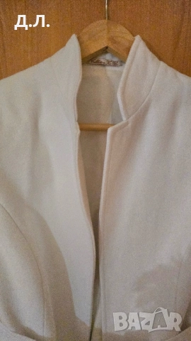 Дамско бяло палто с колан и естествен косъм Collection Ka Bo, снимка 8 - Палта, манта - 52398434