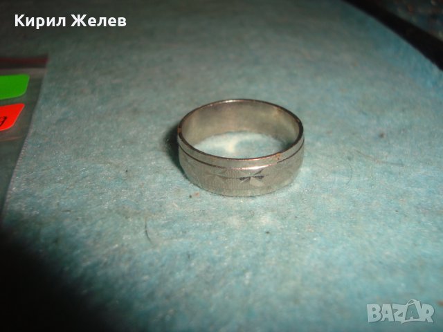 СТАРА СРЕБРИСТА ХАЛКА СТОМАНА РЪЧНО ГРАВИРАНА РЕТРО ОРНАМЕНТИРАН ПРЪСТЕН 25879, снимка 8 - Антикварни и старинни предмети - 35585084