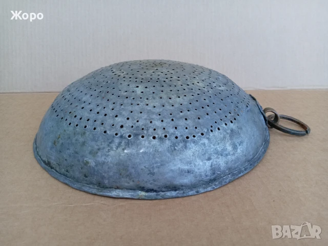 Старинен бакърен гевгир меден съд , бакър цедка, снимка 4 - Други ценни предмети - 50670866