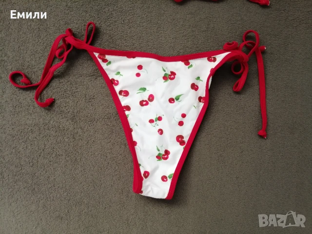 Нов комплект дамски бански от две части с принт черешки р-р M, L, XL, снимка 12 - Бански костюми - 50899453