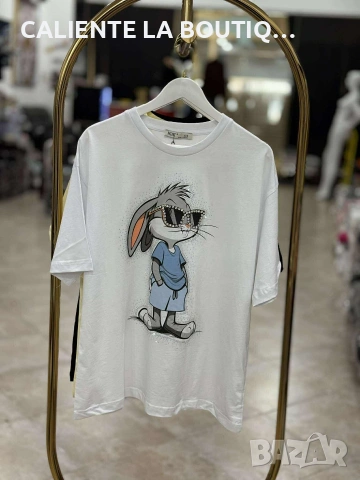 Дамска тениска със заек, снимка 3 - Тениски - 53100805