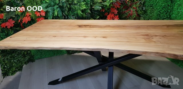 Трапезна маса, маса за хранене с жив ръб от масивно дърво Бряст, снимка 5 - Маси - 38242695