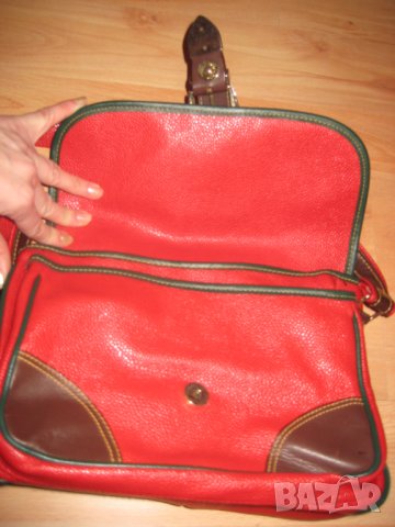 Чанта червена кожа, снимка 2 - Чанти - 28572631