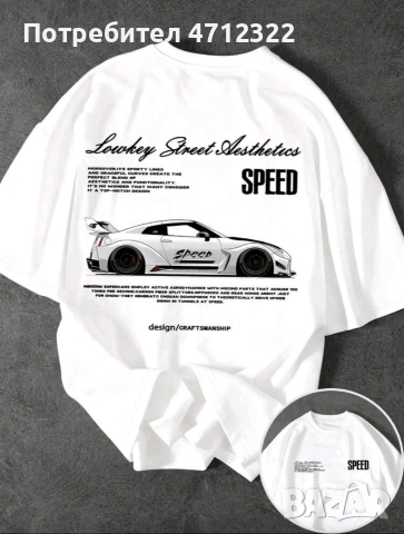 Мъжка тениска Street Style SPEED – Lowkey Aesthetics, снимка 3 - Тениски - 53139427