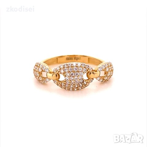 Златен дамски пръстен 2,18гр. размер:55 14кр. проба:585 модел:16569-3, снимка 1