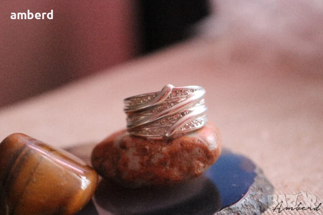 Елегантен сребърен пръстен модел R042