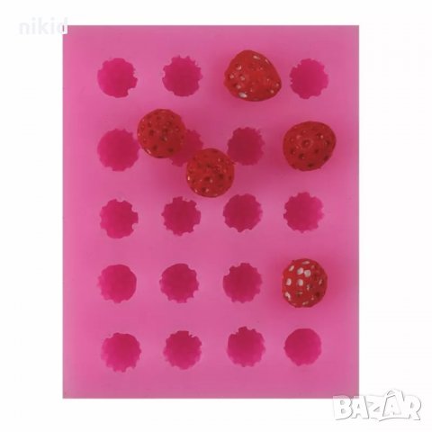 3D Малини ягоди малина ягода 20 бр силиконов молд форма за декор украса торта фондан шоколад и др, снимка 2 - Форми - 27194707