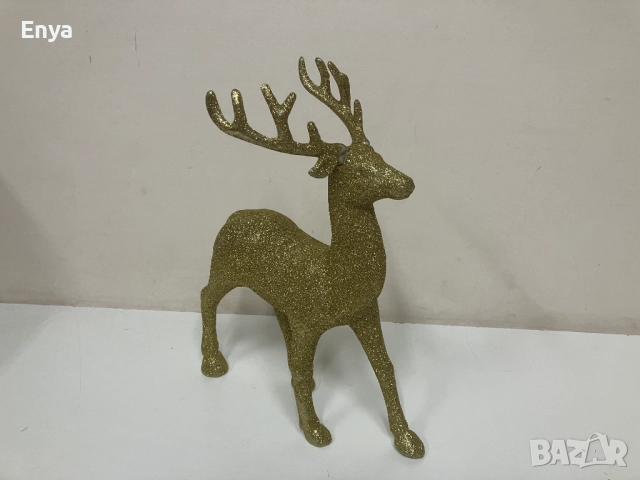 Коледна фигура на еленче със златисто покритие, снимка 2 - Декорация за дома - 52388765