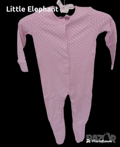 Цяла пижамка за мом на 18-24 мес тъмно розова на бели сърца,колекция"Points",Англия/нова