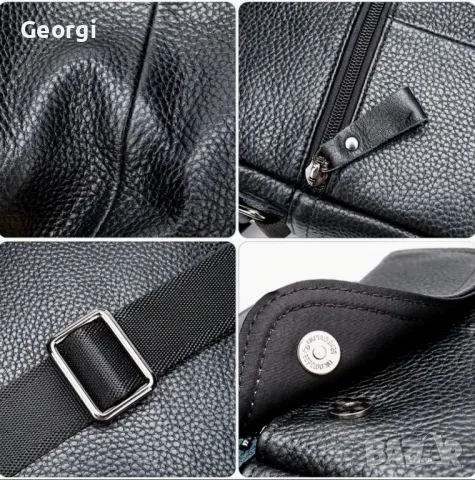 Мъжка практична и стилна бизнес чанта /Черна естествена кожа!, снимка 13 - Чанти - 49307558