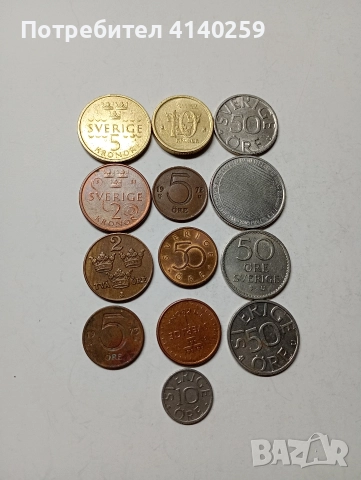 ШВЕЦИЯ МОНЕТИ ЛОТ 10 КРОНИ 2003 Г 5 КРОНИ 2016 Г 