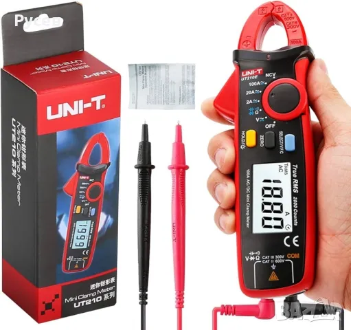 Uni-t Ut210e AC/DC Мини Ампер Клещи True RMS, снимка 5 - Друга електроника - 48307789