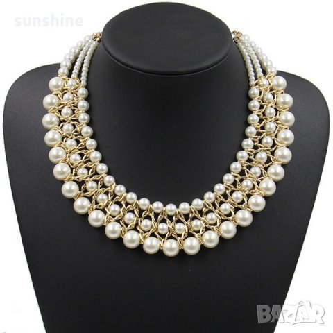 Комплект колие и пръстен с перлички , снимка 1