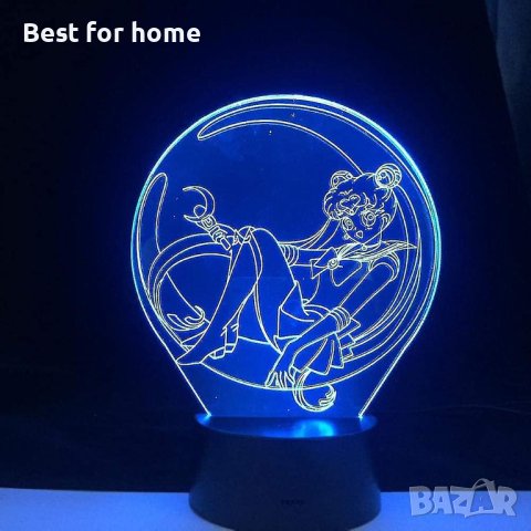 3D лампа с дистанционно Sailor Moon, снимка 2 - Други - 43473695