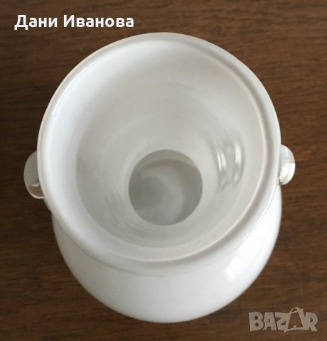 Млечно бяла кристална ваза, снимка 4 - Вази - 28184523