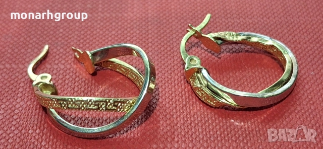 Златни обеци /едната е смачкана/, снимка 2 - Обеци - 52808273