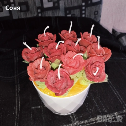 Аранжировка с ароматни восъчни свещи , снимка 8 - Подаръци за жени - 53574968