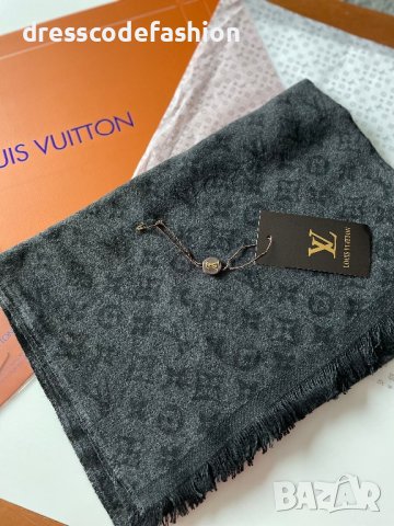 Луксозен модел шал с кутия Louis Vuitton, снимка 3 - Шалове - 43712688