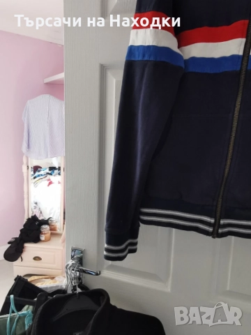 Мъжки суичър Superdry Тъмно синьо Navy Hooded Zip Up Jacket Size XL , снимка 9 - Суичъри - 52188623