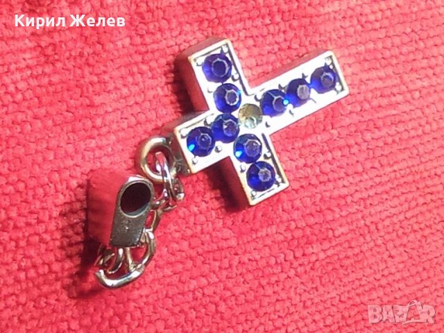 МЕДНО КРЪСТЧЕ с КРАСИВИ СИНИ КРИСТАЛИ ФАСЕТИРАНИ 13459, снимка 9 - Колиета, медальони, синджири - 29825617