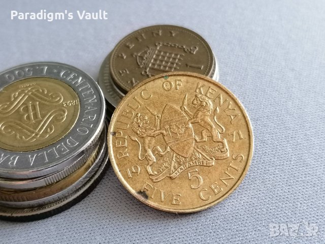 Монета - Кения - 5 цента | 1971г.