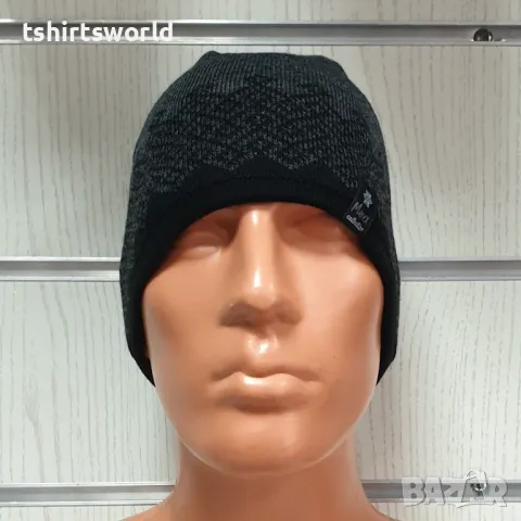 Нова зимна шапка MAREX в сив цвят с геометрична шарка, снимка 2 - Шапки - 47936363