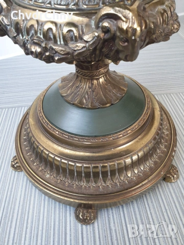 67см френска конзолна маса/дърво-бронз-месинг-кожа/масичка-пиедестал-поставка, снимка 11 - Антикварни и старинни предмети - 52956609