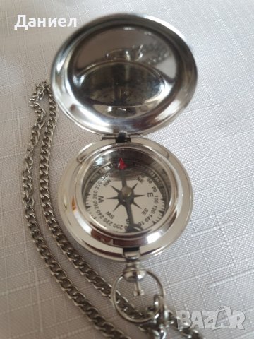 Бронзов компас с никелово покритие в дървена кутия , снимка 4 - Подаръци за жени - 43060728