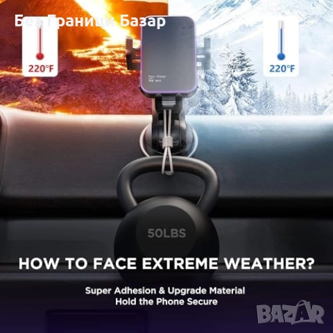 Нов Автоматичен държач за телефон кола 15W Qi зарядно с 7 LED режима, снимка 4 - Селфи стикове, аксесоари - 52532298