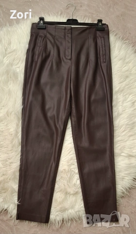 Кафяв кожен панталон размер 38 (М размер), снимка 3 - Панталони - 53444589