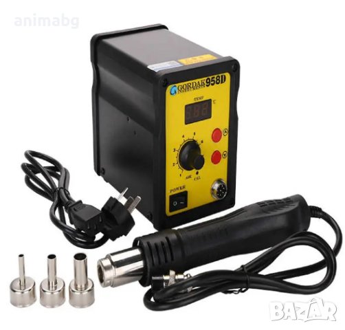 ANIMABG Поялнa станция с горещ въздух за запояване и разпояване на SMD елементи чипове процесори пам, снимка 5 - Друга електроника - 44058718