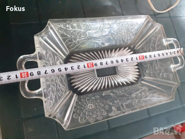 Стъклен поднос плато чиния, снимка 4 - Антикварни и старинни предмети - 53408704