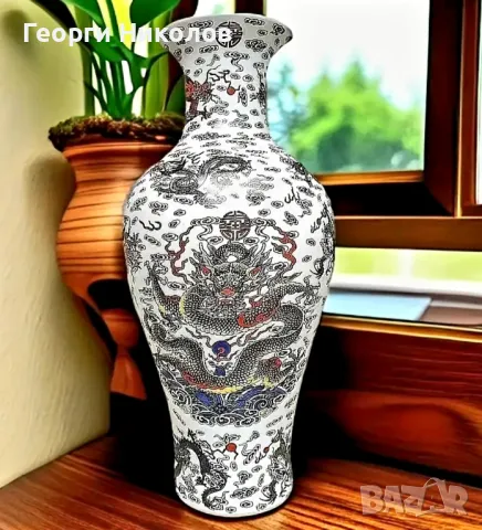 Винтидж Керамична ваза , снимка 4 - Вази - 48559994