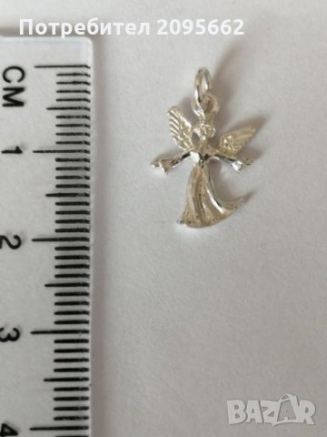 Нова сребърна висулка ангелче, снимка 1 - Колиета, медальони, синджири - 28376856