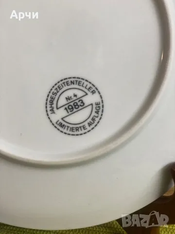 Порцеланова коледна чиния за стена, снимка 3 - Декорация за дома - 48282075