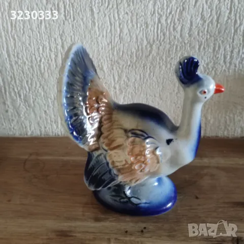 Порцеланова фигурка паун ЛФЗ,СССР, стара, снимка 7 - Колекции - 49592153