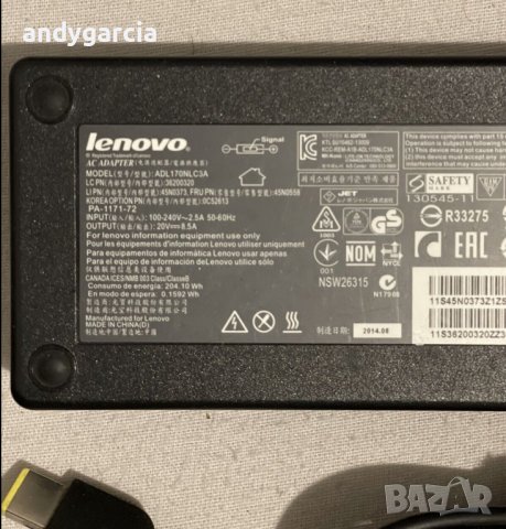  170W 20V 8.5A зарядно Lenovo Legion 5 7 IdeaPad Gaming Thinkpad P50/51/52/53/15/70/71/72/17/W540-41, снимка 4 - Захранвания и кутии - 38411911